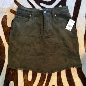 Love Tree Dark Green Corduroy Mini Skirt